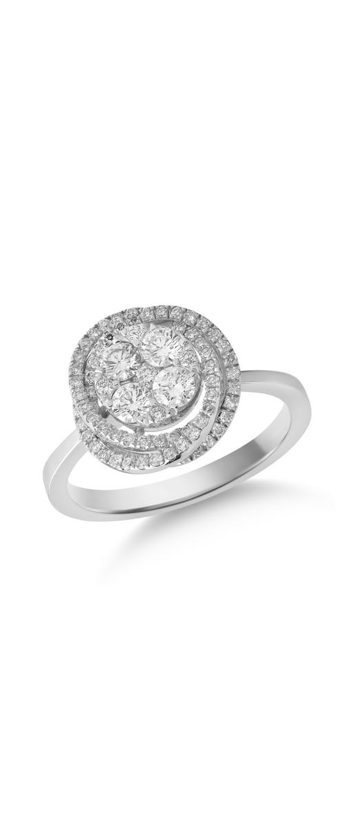 18k fehér arany gyűrű gyémántokkal 0.65ct