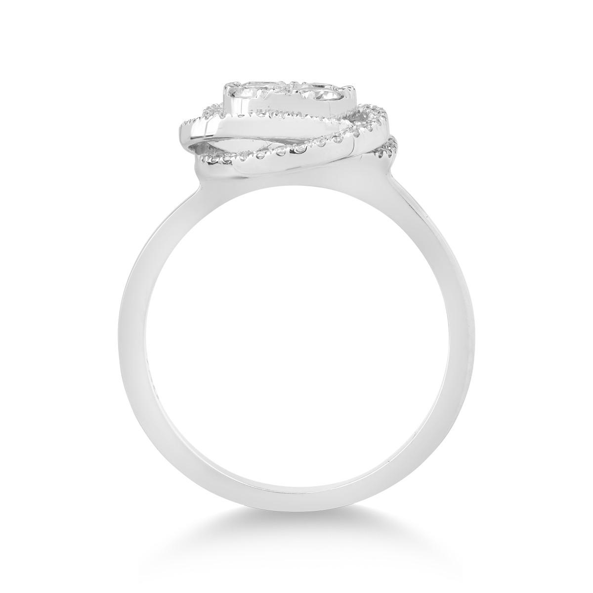 18K fehérarany gyűrű 0.65ct gyémántokkal