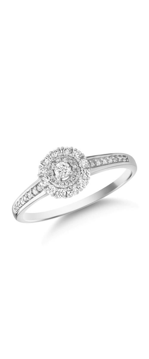 18K white gold ring with 0.05ct diamond and 0.23ct diamonds