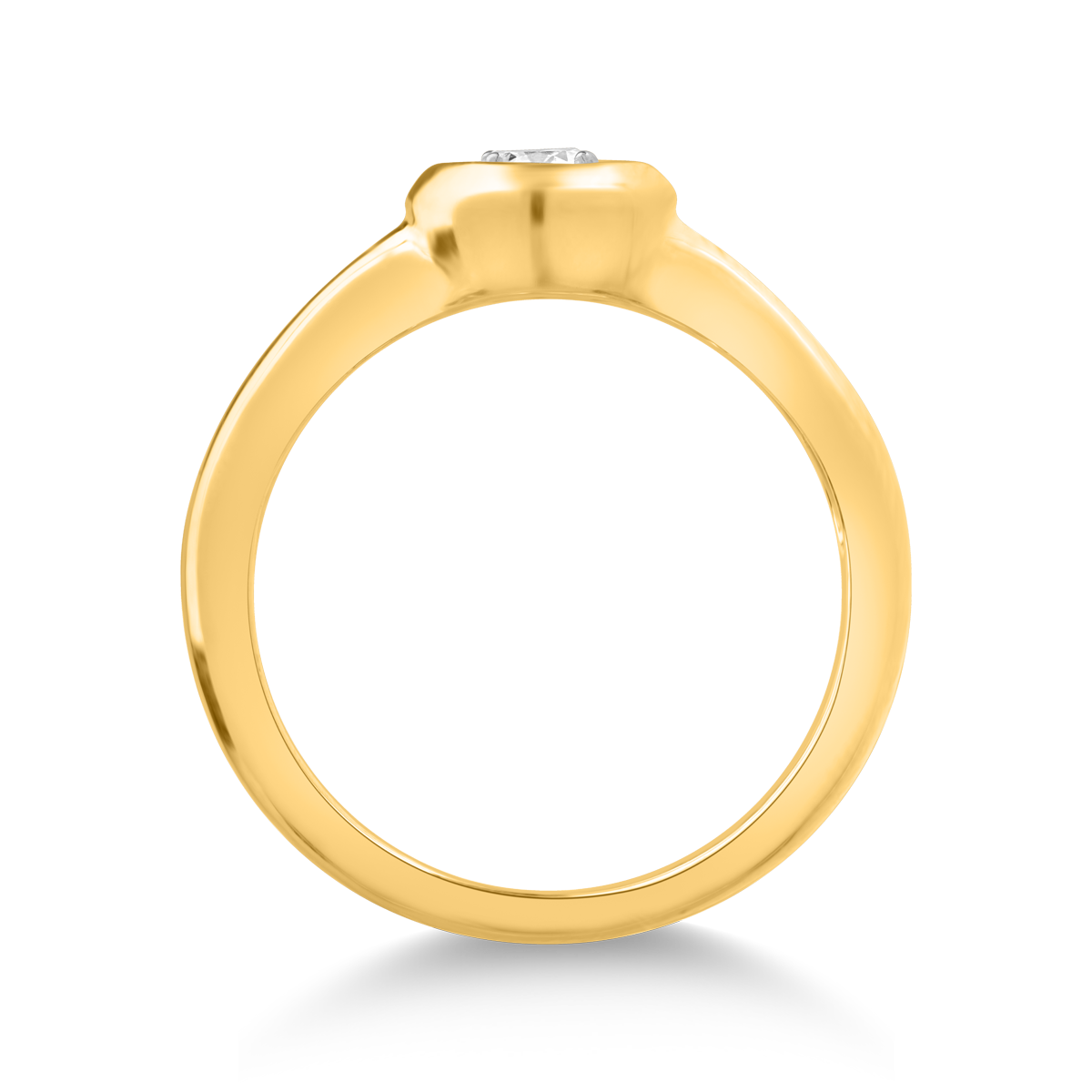 Inel din aur galben de 18K cu diamant de 0.12ct si diamante de 0.05ct image 1