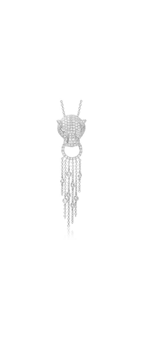 18K white gold pendant necklace with 1.5ct diamonds