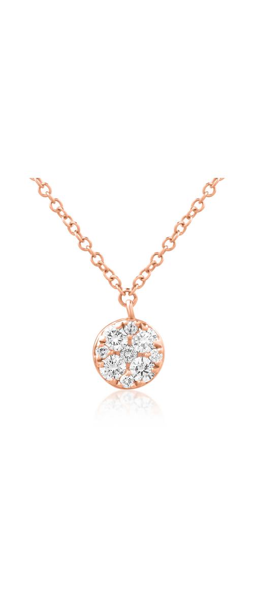 14K rose gold pendant chain with 0.23ct diamonds