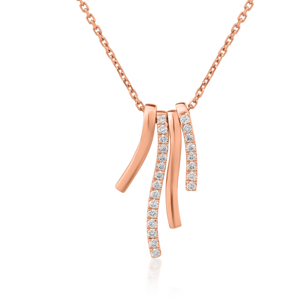 18K rose gold pendant necklace with 0.093ct diamonds