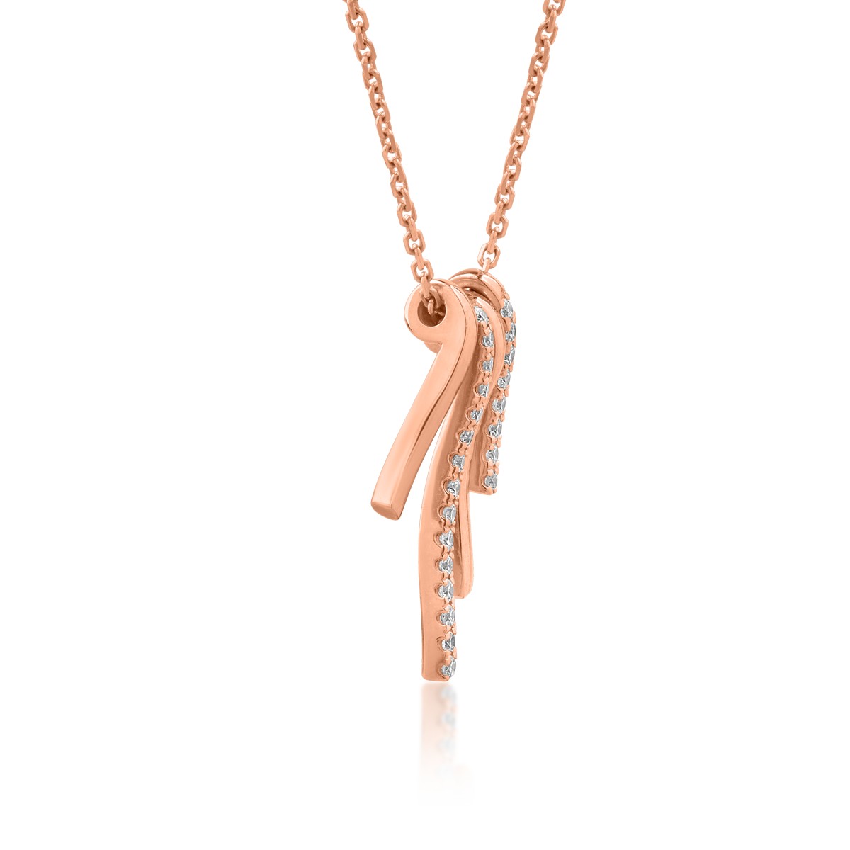 18K rose gold pendant necklace with 0.093ct diamonds