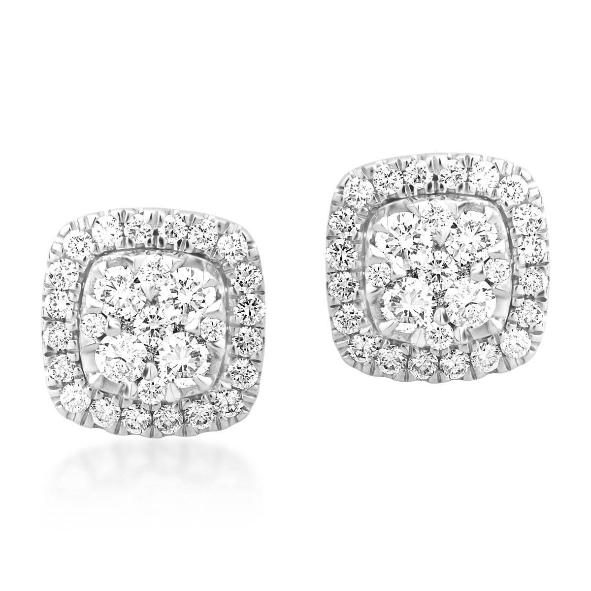 Cercei din aur alb de 18K cu diamante de 0.542ct 0.542ct