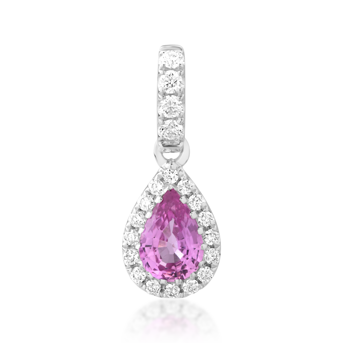 18K white gold pendant with 0.5ct pink sapphire and 0.12ct diamonds