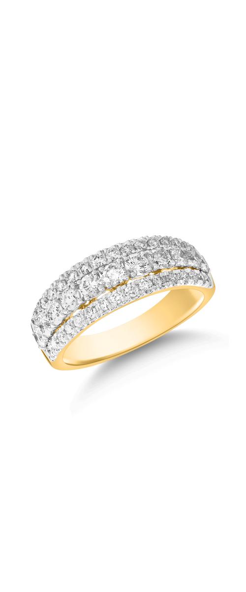 18K sárga arany gyűrű 1002ct gyémántokkal