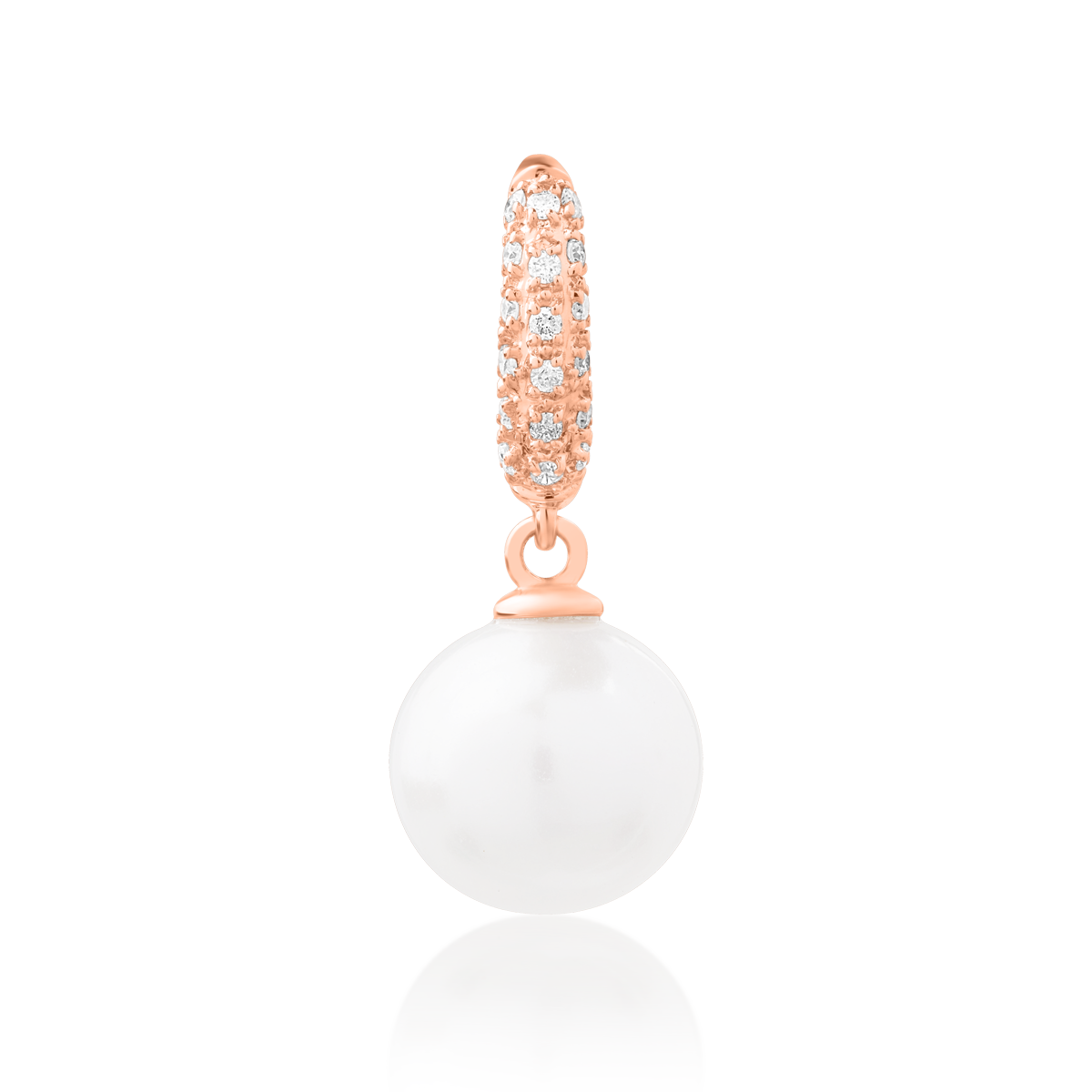 14K rose gold pendant with 3.98ct freshwater pearl and 0.07ct diamonds