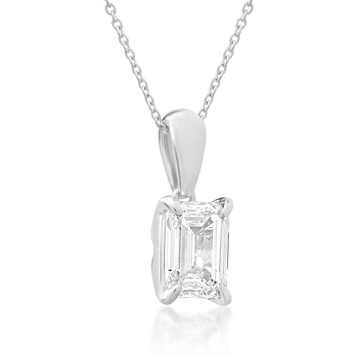 18K white gold pendant chain with 0.61ct diamond