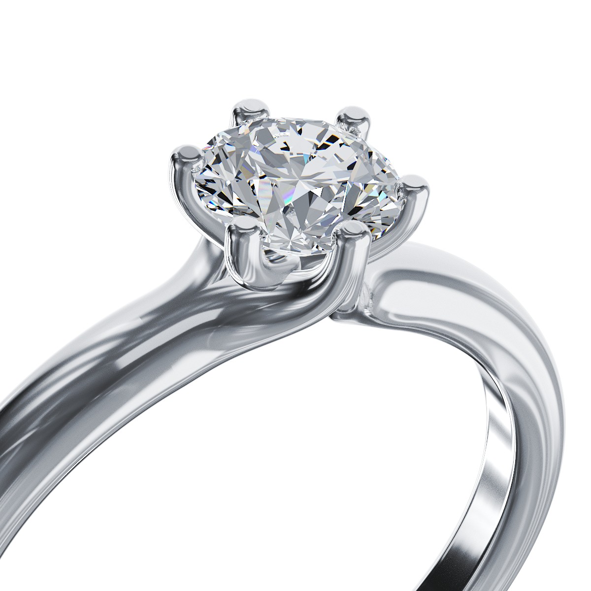 Годежен пръстен от бяло злато 18К с диамант 0.6гкт