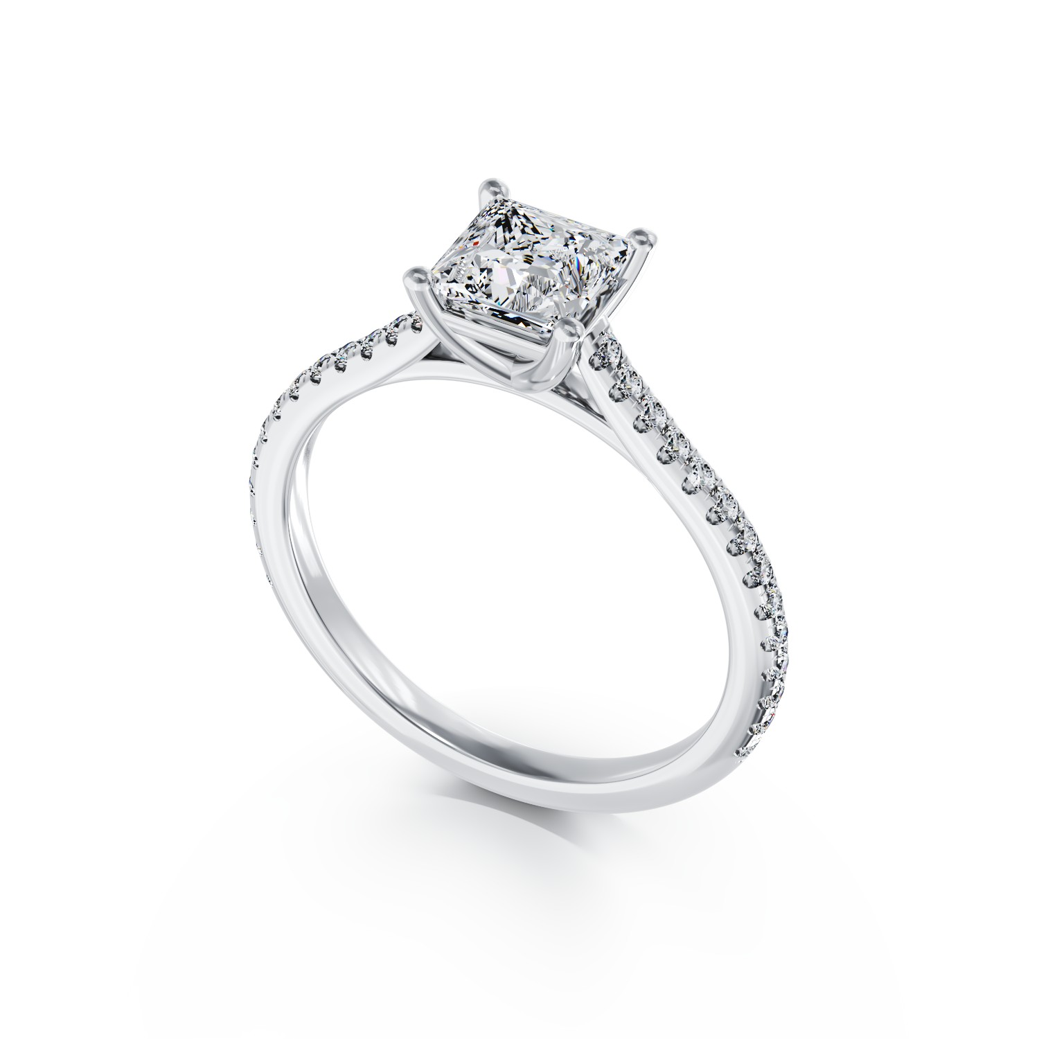 Inel de logodna din platina cu diamant de 1ct si diamante de 0.254ct