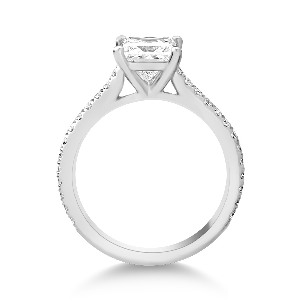 Pierścionek zaręczynowy z platyny, diament 1.51kr i diamenty 0.33kr
