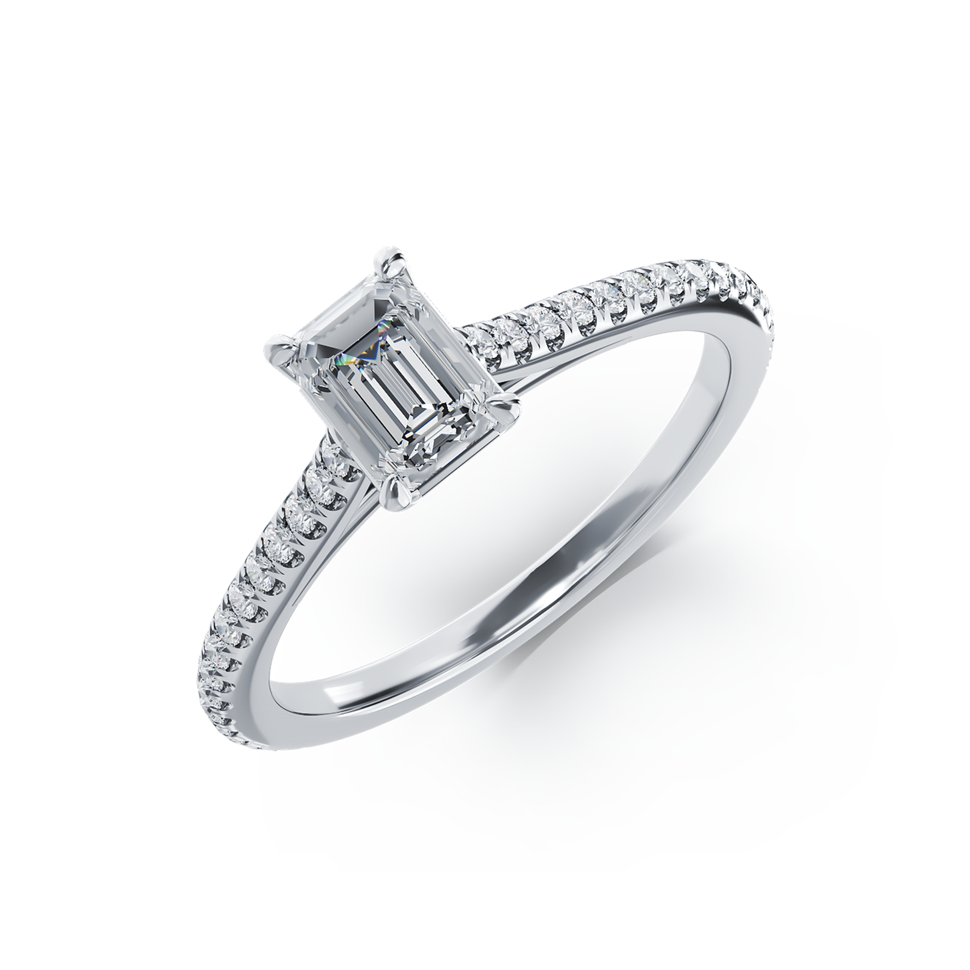 Inel de logodna din platina cu diamant de 0.6ct si diamante de 0.185ct image1