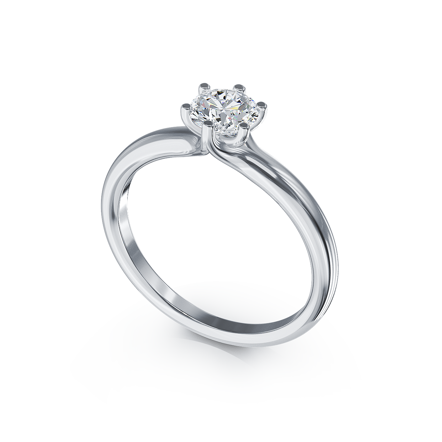 Poze Inel de logodna din platina cu un diamant solitaire de 0.6ct