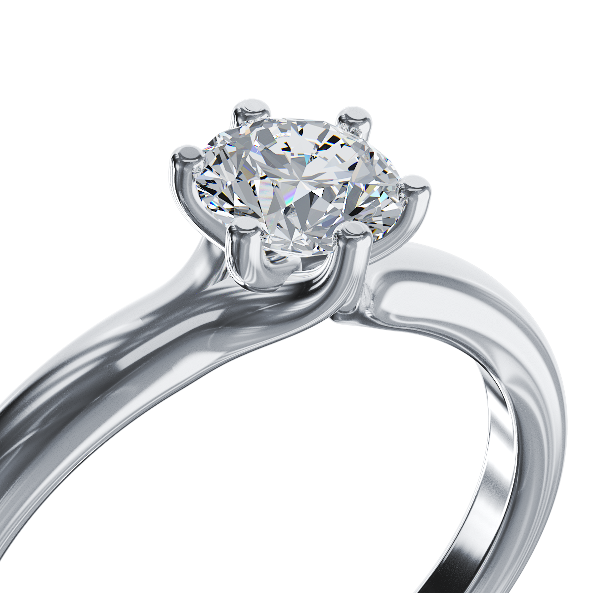 Platinum engagement ring with a 0.61ct solitaire diamond