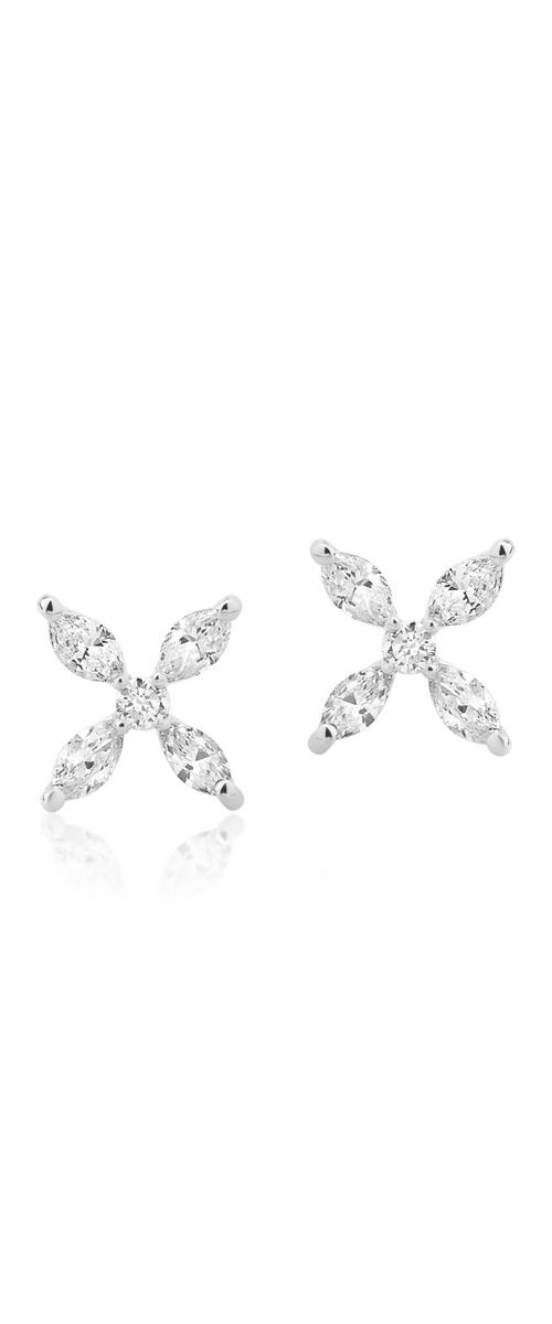 14K white gold earrings with diamonds of 0.5ct