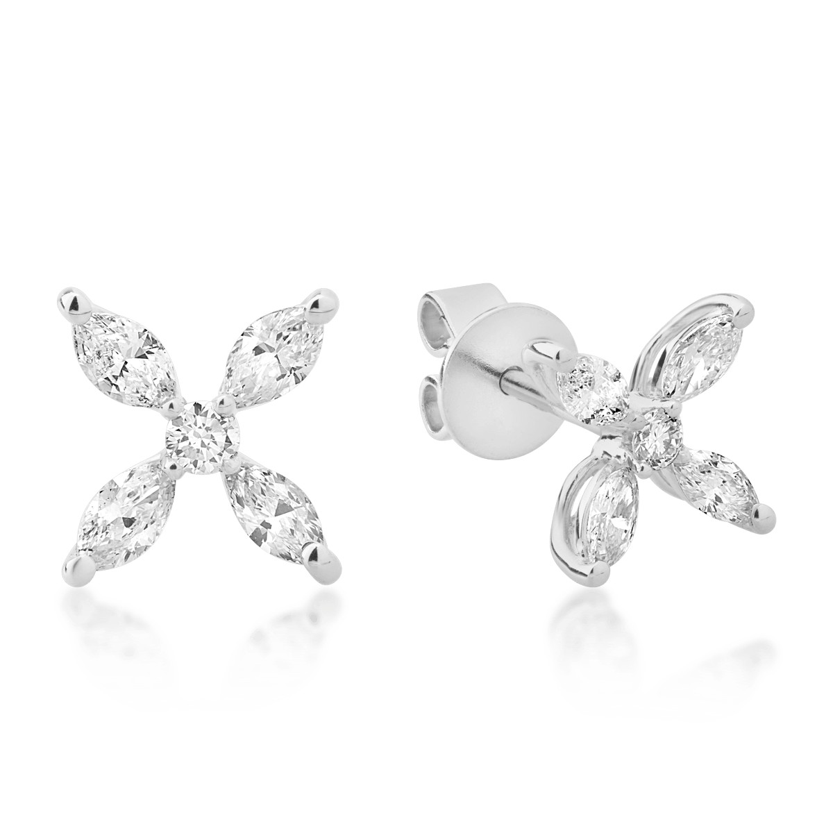 14K white gold earrings with diamonds of 0.54ct