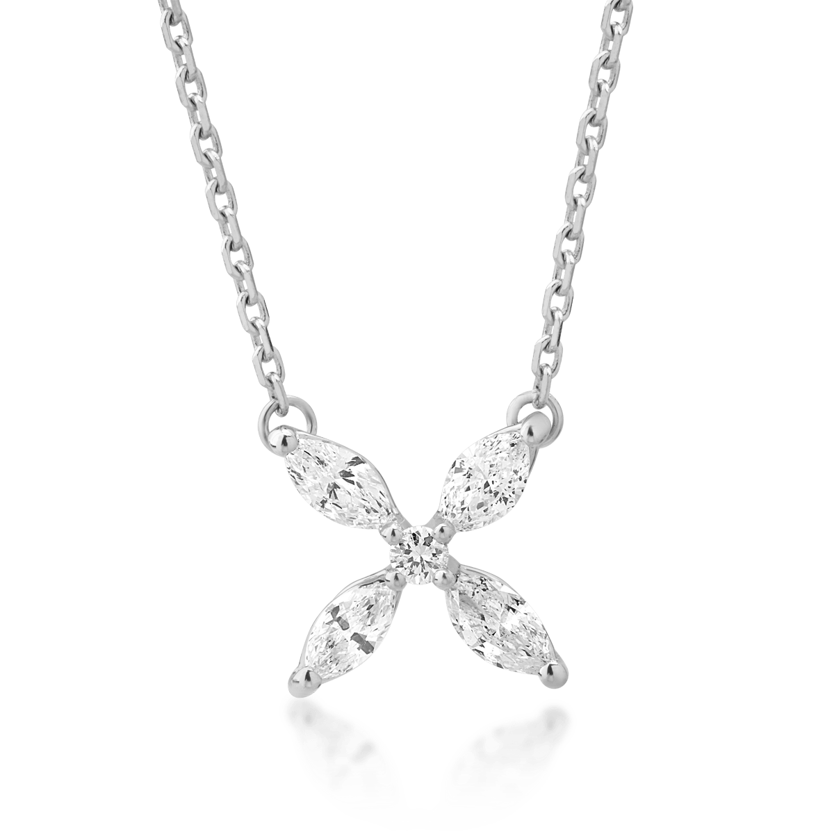 14K white gold necklace with diamonds of 0.35ct