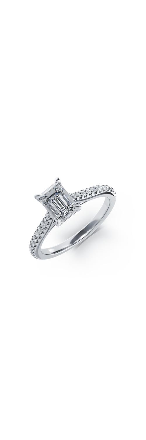 Diamond platinum engagement ring with 1ct diamond and 0.226ct diamonds