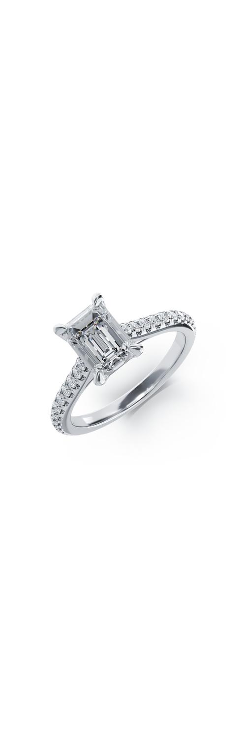Годежен пръстен от платина с диамант 1.5гкт и диаманти 0.33гкт.