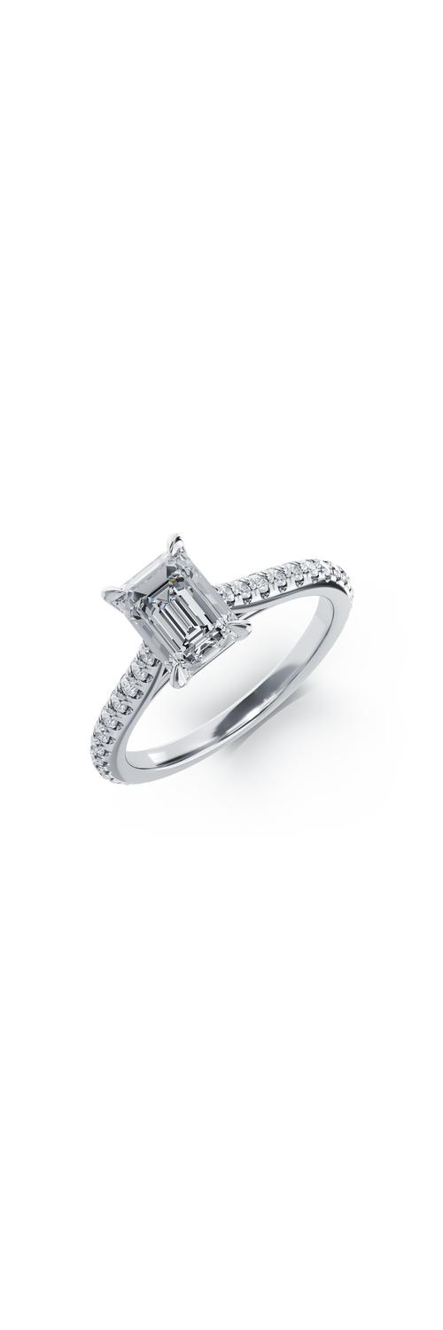 Inel de logodna din platina cu diamant de 1.2ct si diamante de 0.28ct