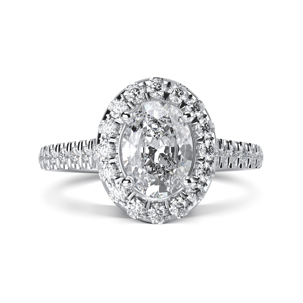 Годежен пръстен от бяло злато 18К с диаманти 0.8гкт и диаманти 0.452гкт.
