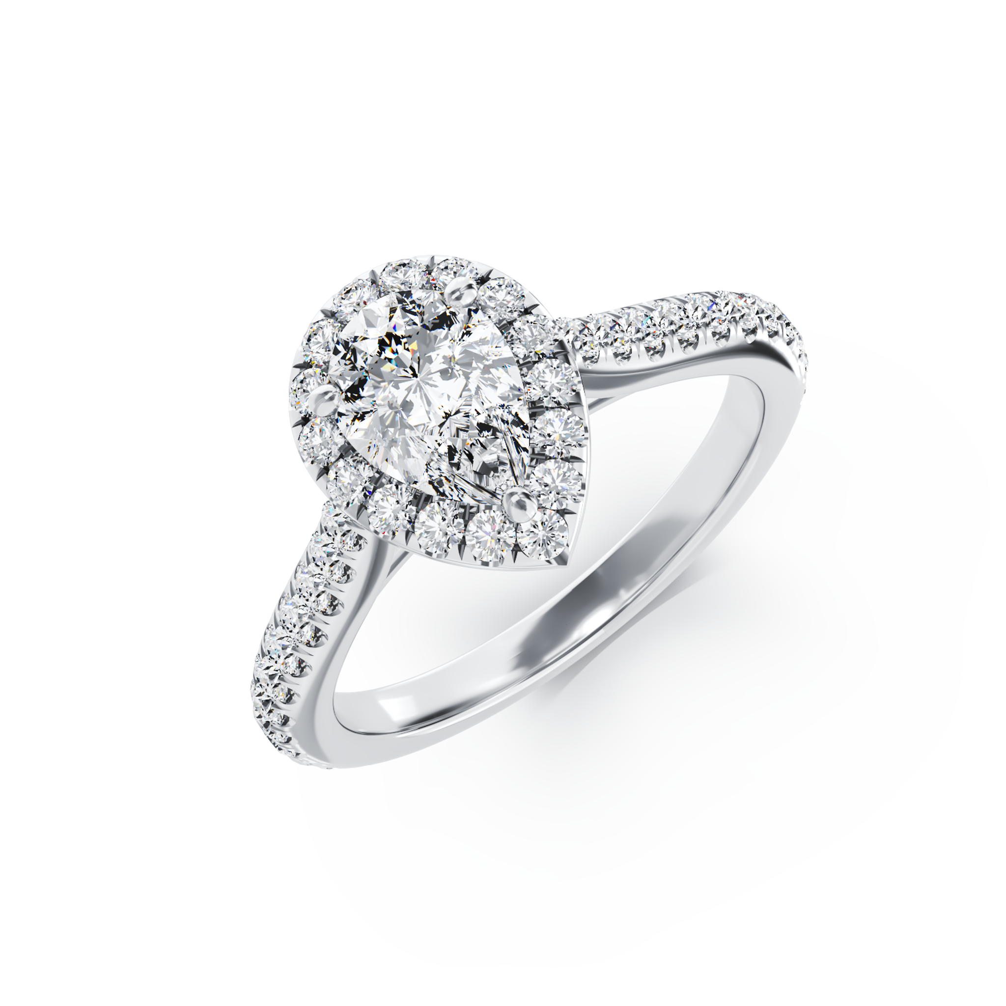 Pierścionek zaręczynowy z 18K białego złota z diamentem o masie 0.8ct i diamentem o masie 0.48ct