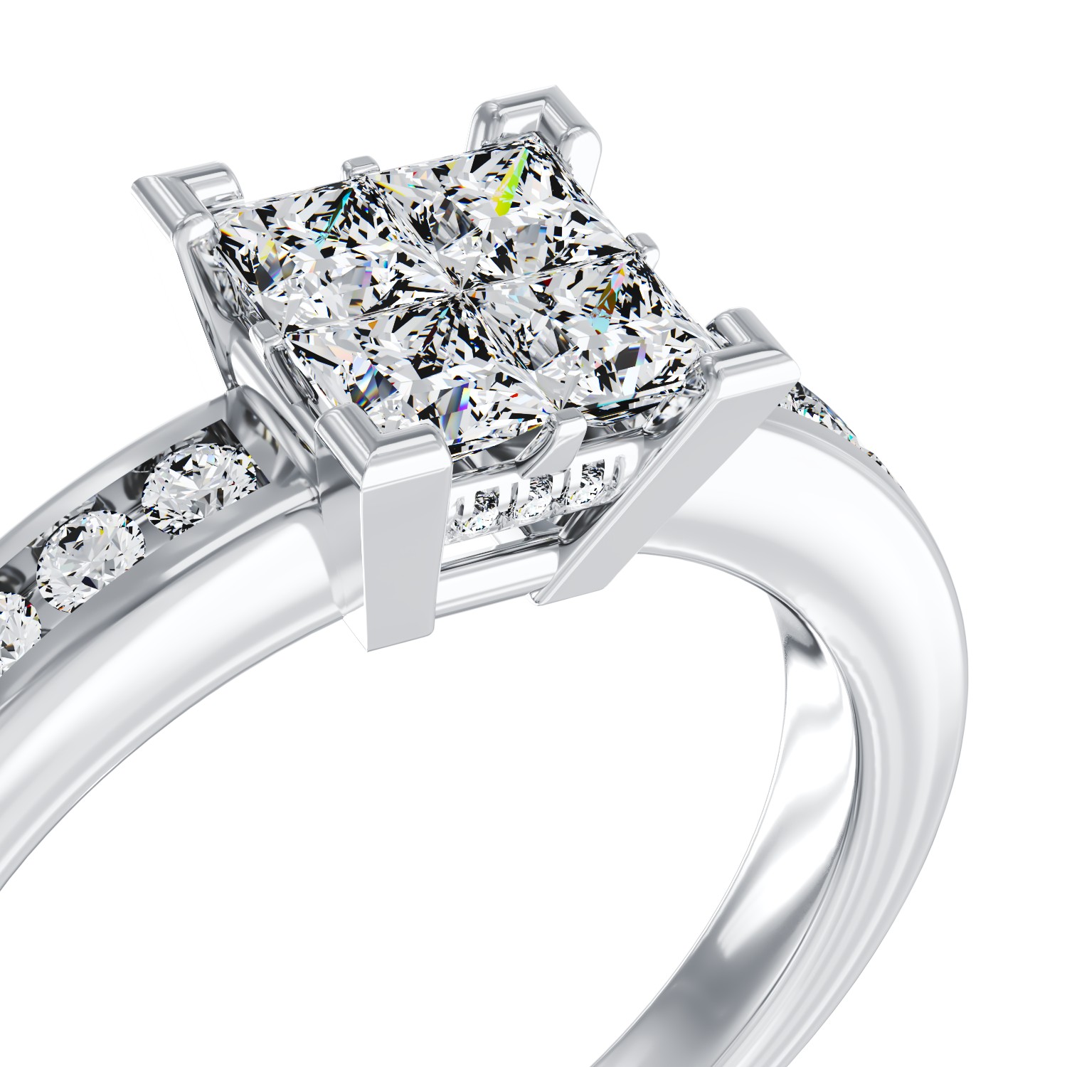 Годежен пръстен от 18K бяло злато с 0.75ct диаманти