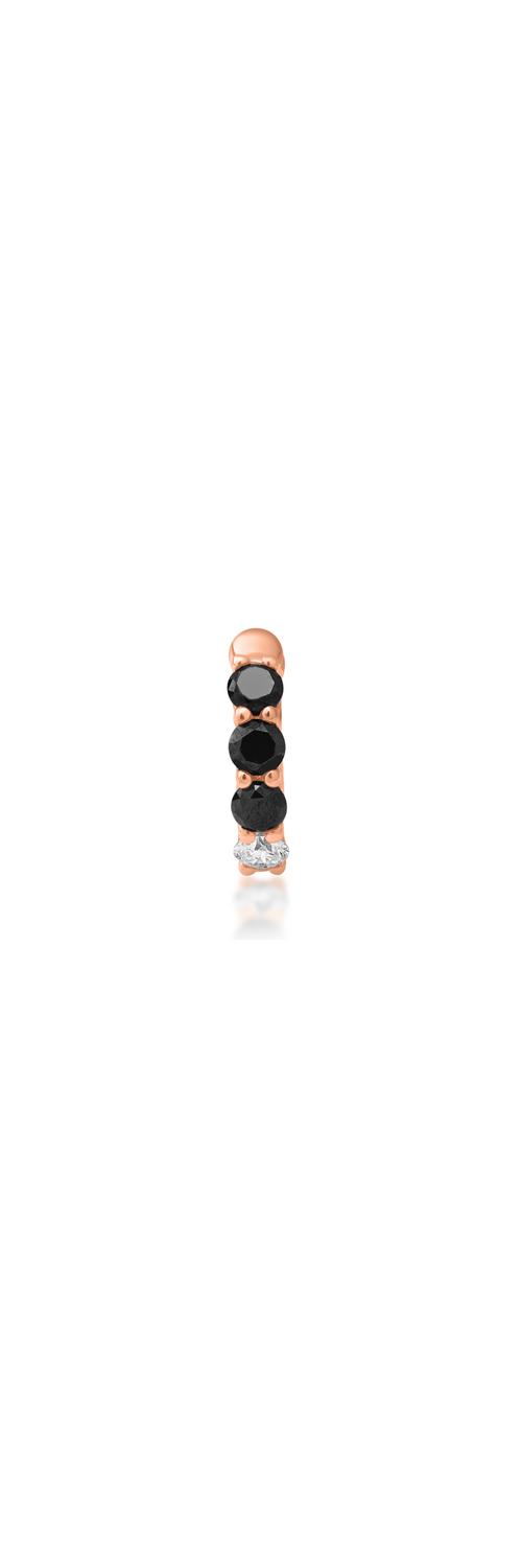 18K rose gold earring with 0.38ct black diamonds and 0.1ct clear diamond