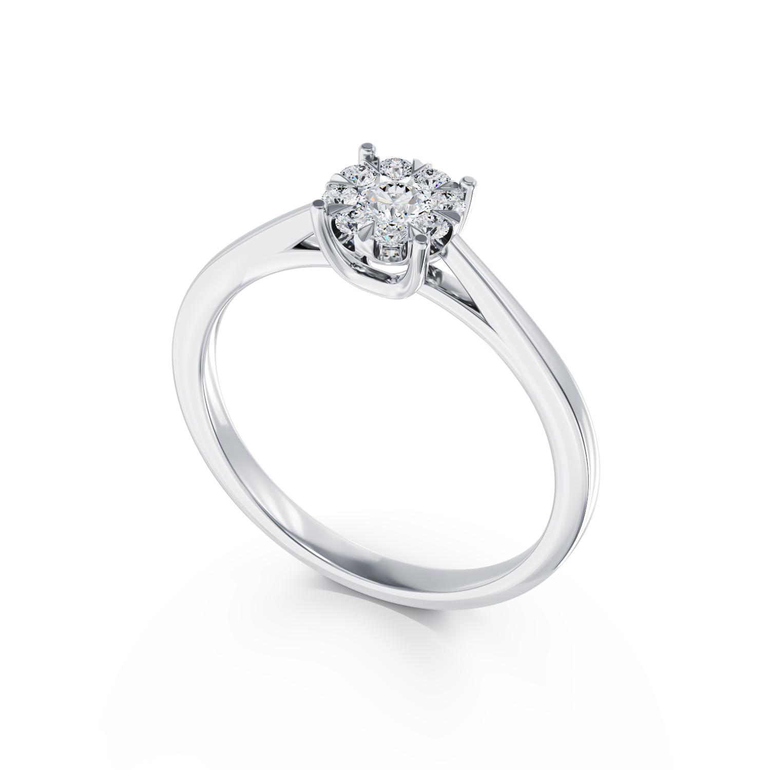 18K white gold engagement ring with 0.15ct diamonds