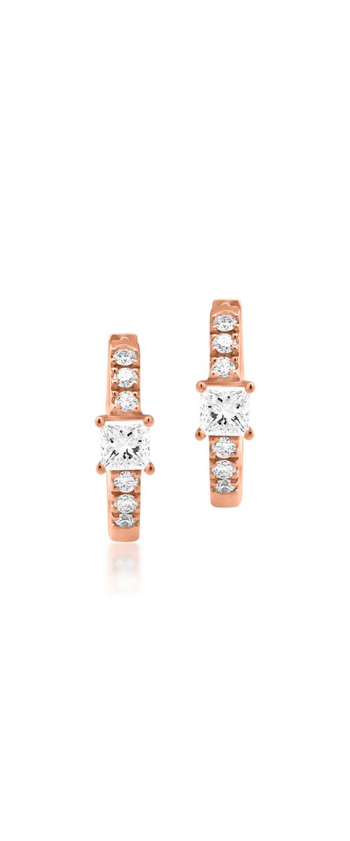18K rose gold earrings with 0.19ct diamonds