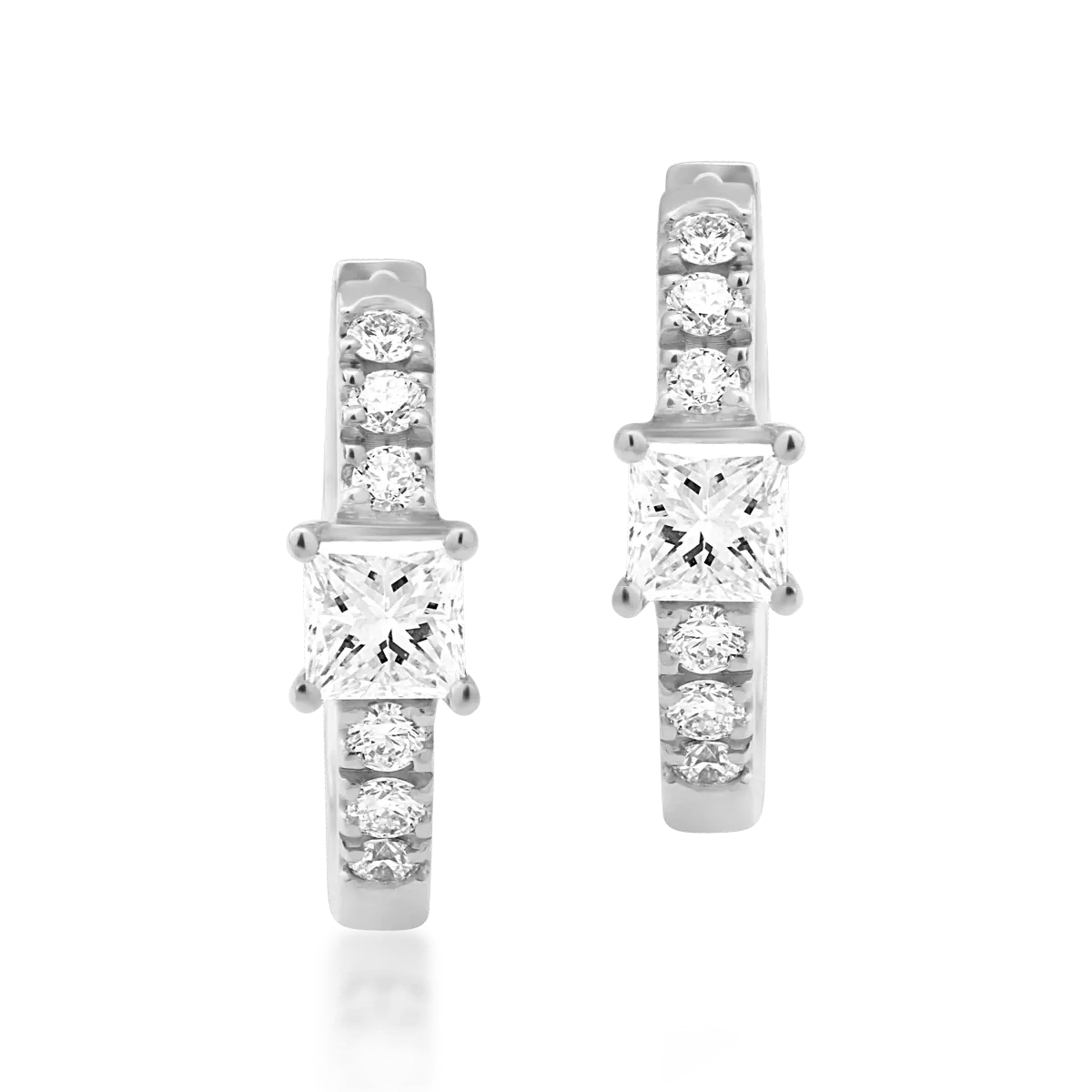 18K white gold earrings with 0.19ct diamonds