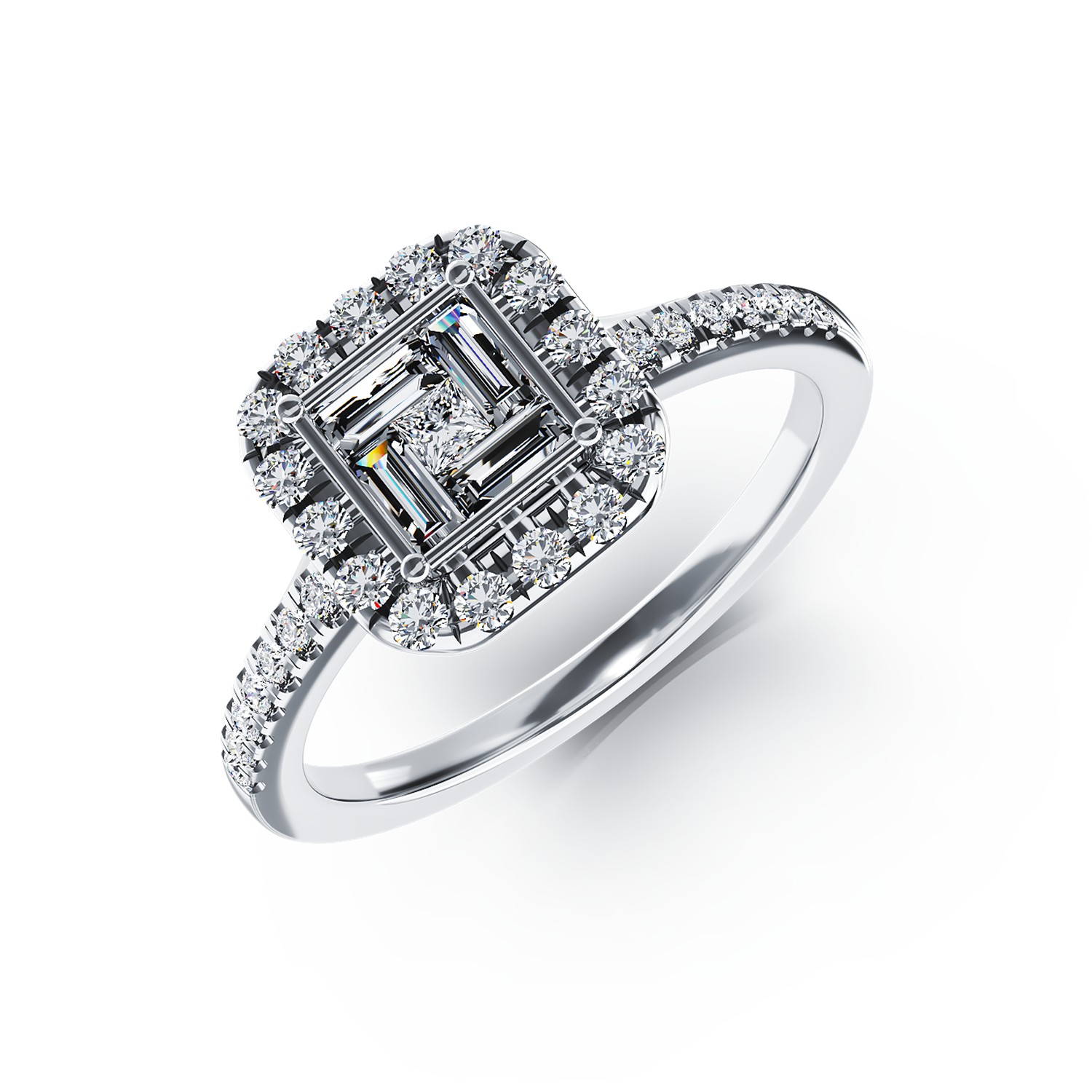 Годежен пръстен от 18K бяло злато с диаманти от 0.44ct