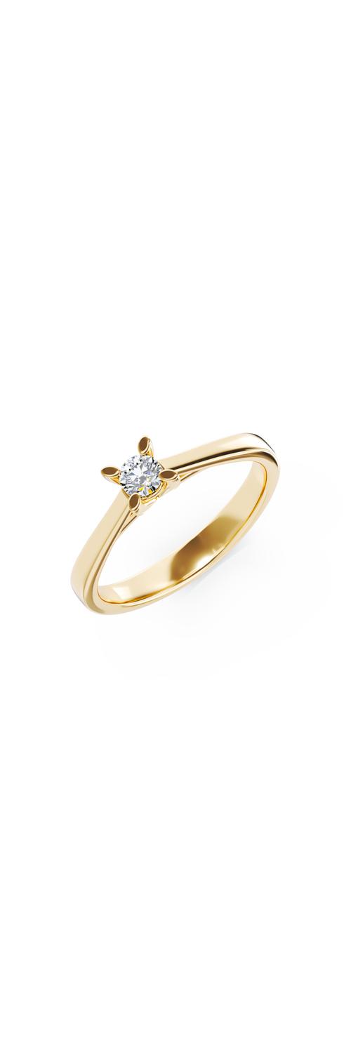 Inel de logodna din aur galben de 18K cu un diamant solitaire de 0.2ct