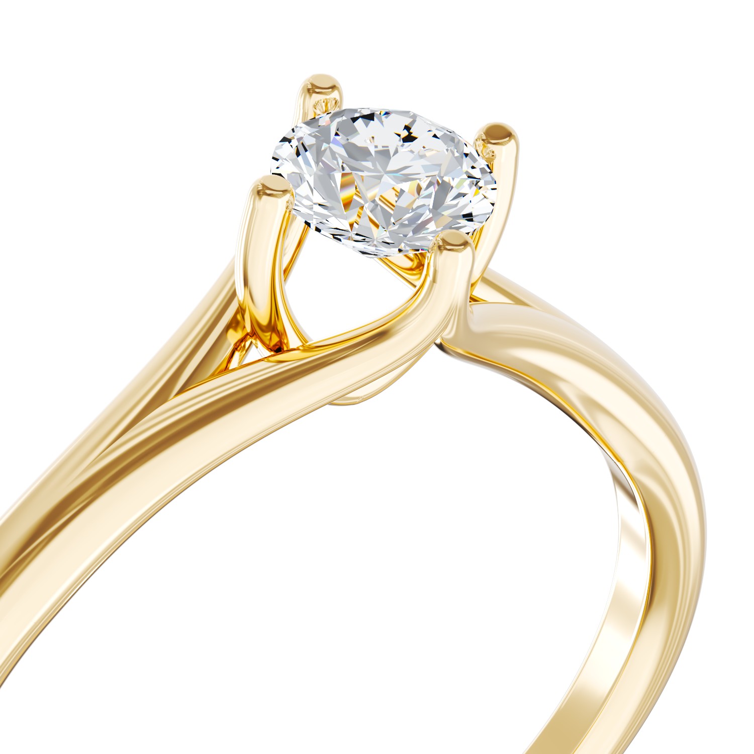 18K sárga arany eljegyzési gyűrű 0.2ct gyémánttal