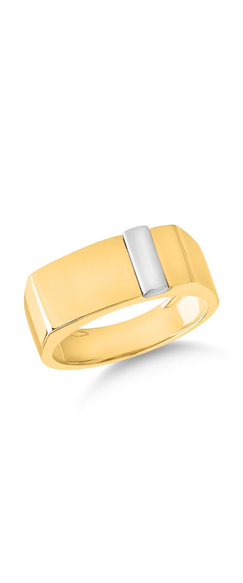 14 karátos fehérarany sárga férfi gyűrű