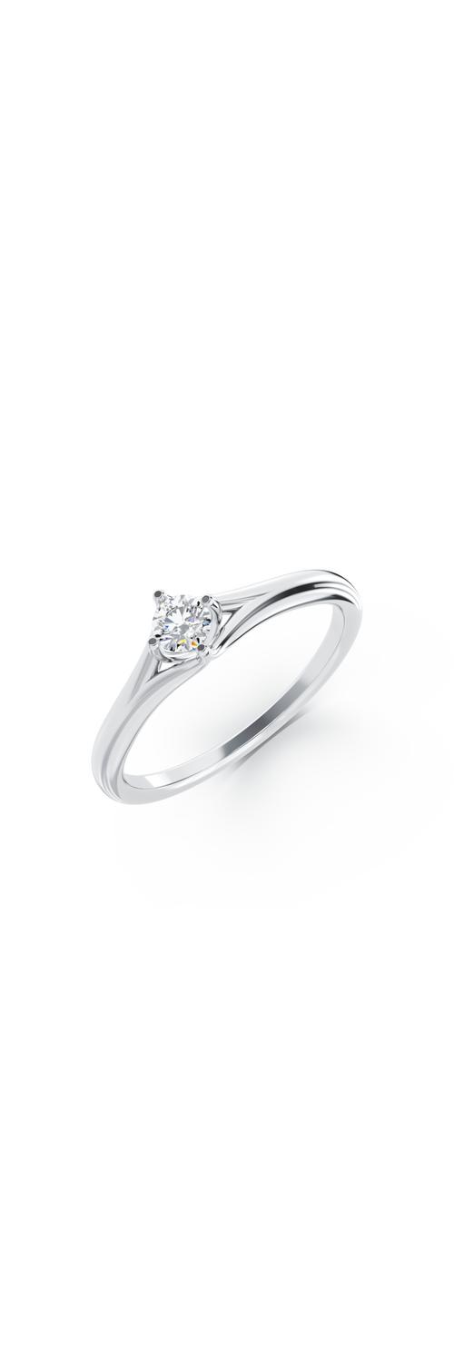 18K white gold engagement ring with a 0.3ct solitaire diamond