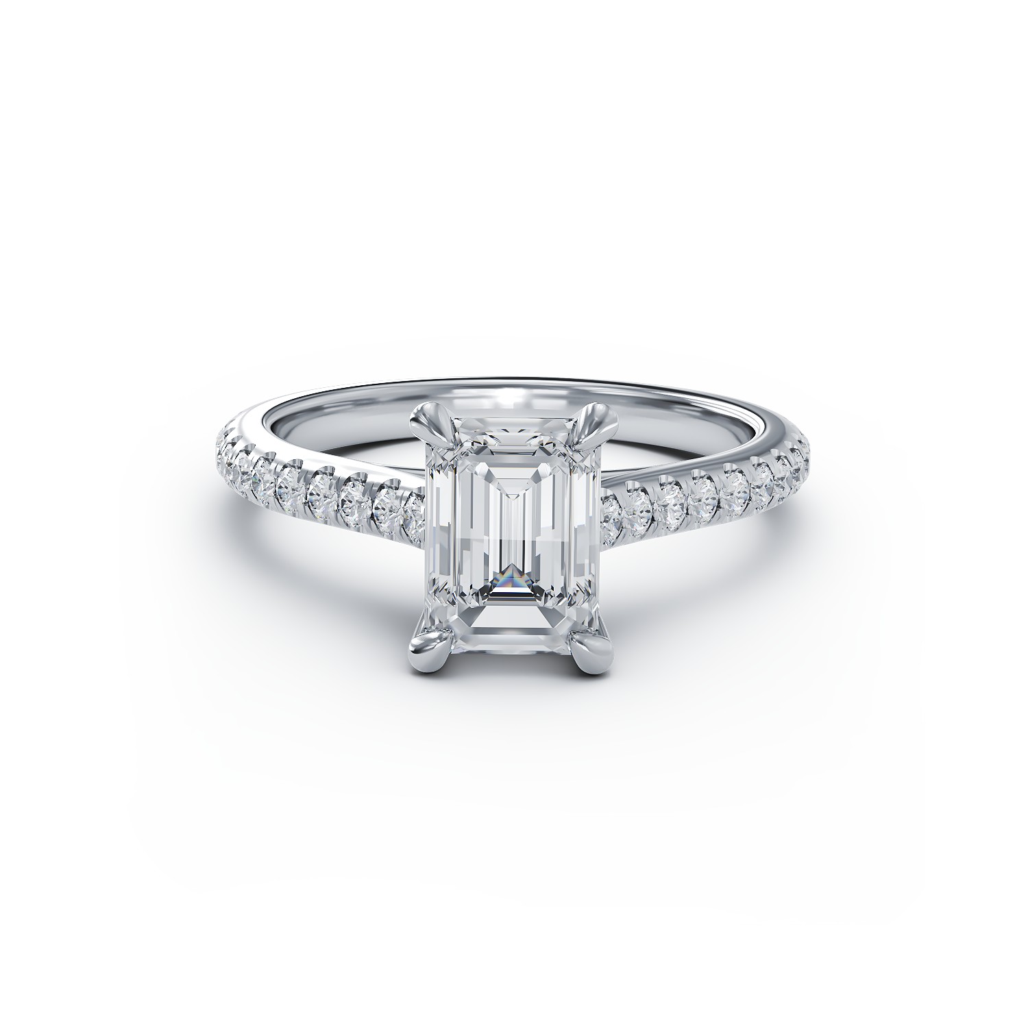 Годежен пръстен от 18K бяло злато с 1.5ct диамант и 0.33ct диаманти