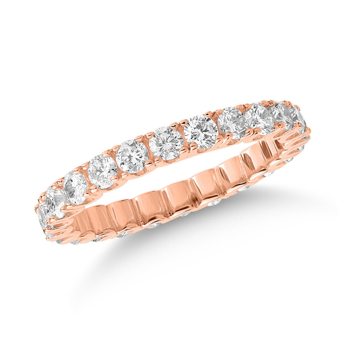 Inel din aur roz de 18K cu diamante de 2ct 18K poza noua reduceri 2022