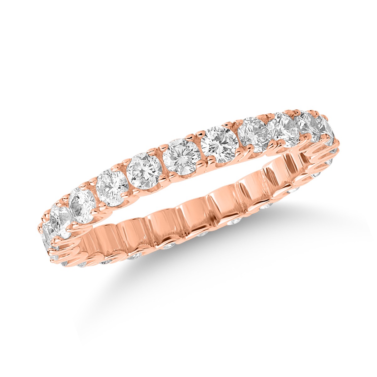 Inel din aur roz de 18K cu diamante de 2ct