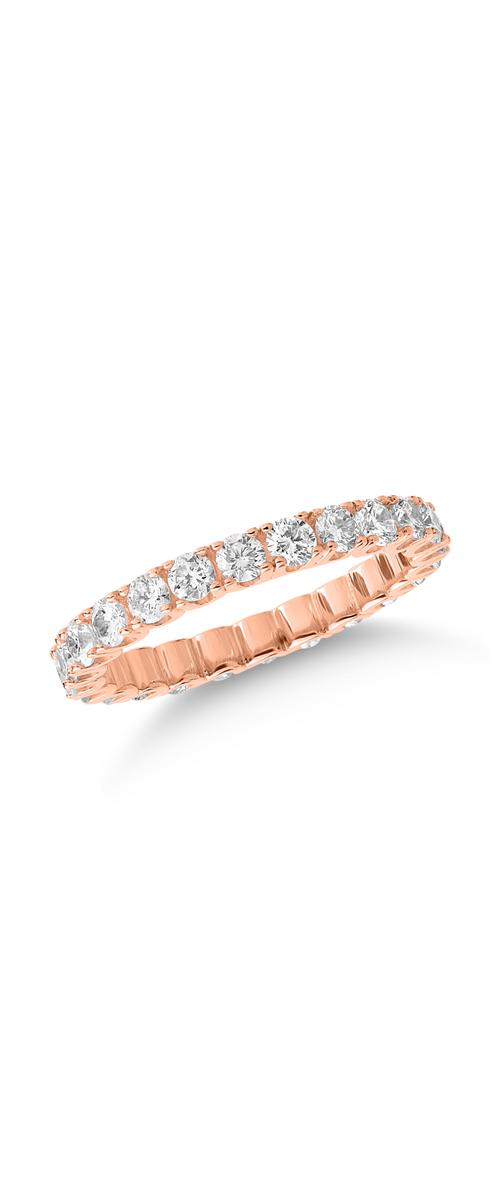 Inel din aur roz de 18K cu diamante de 2ct