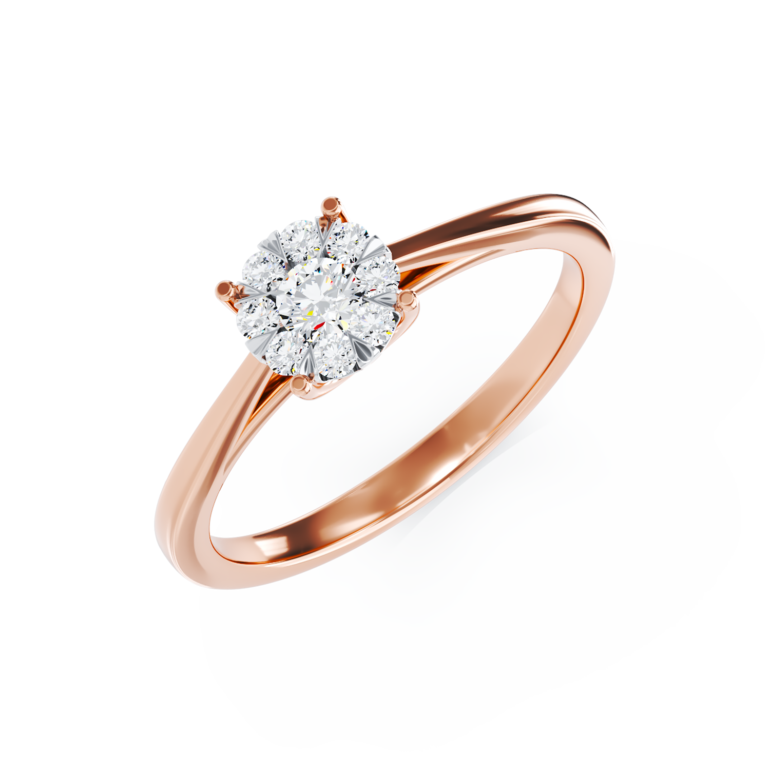 18K rose gold engagement ring with 0.15ct diamonds