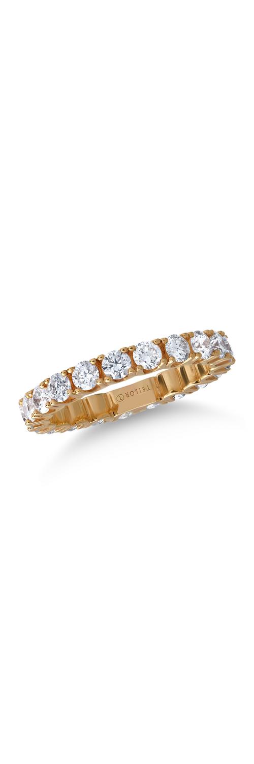 18K sárga arany gyűrű 2ct gyémántokkal