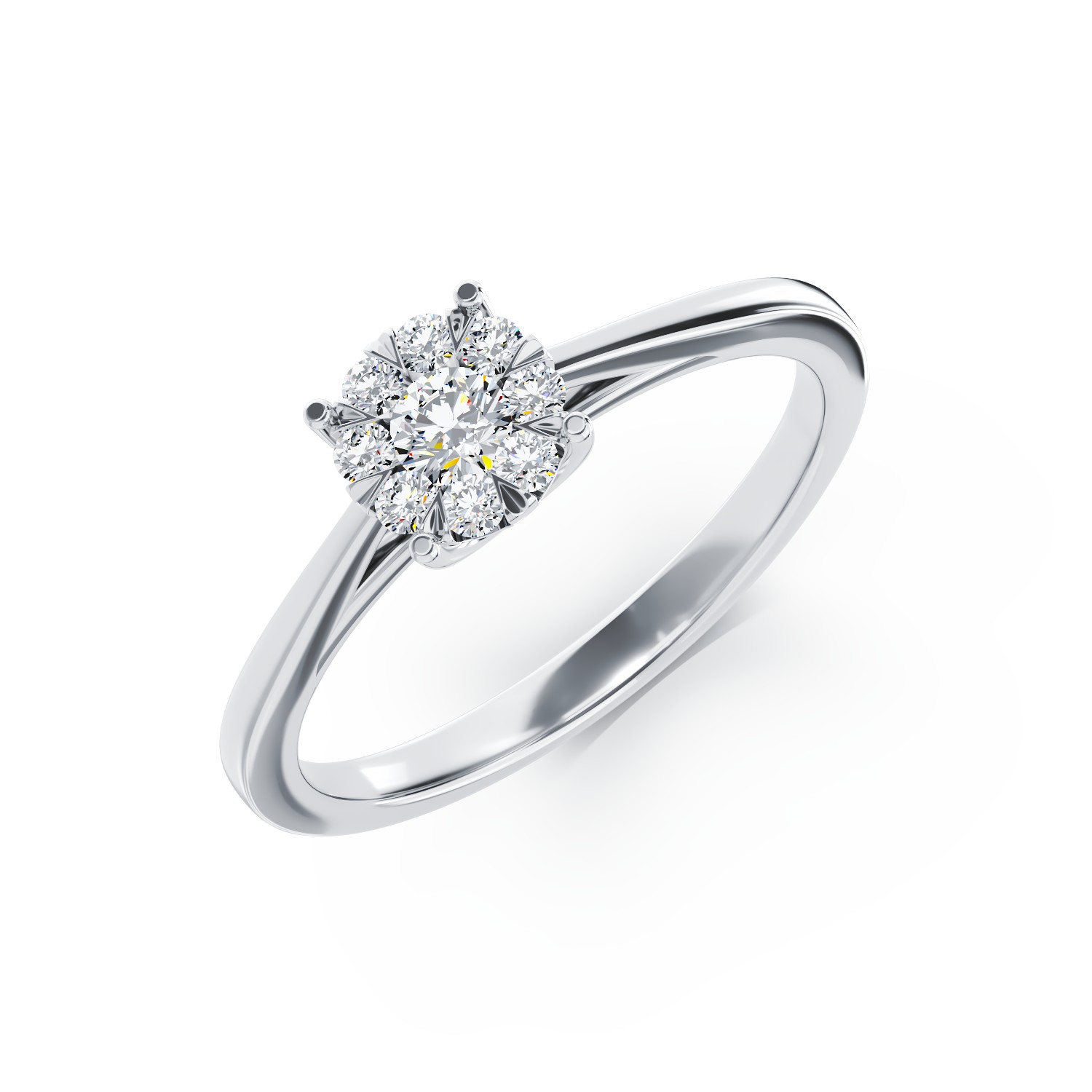 Годежен пръстен от 18K бяло злато с диаманти 0.255ct