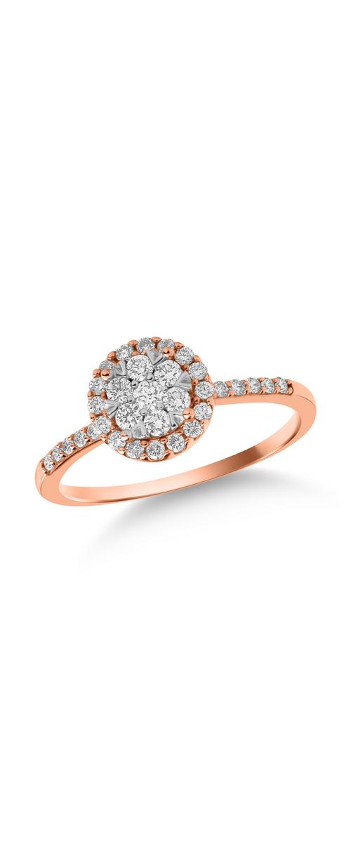 14K rose gold ring with 0.5ct diamonds
