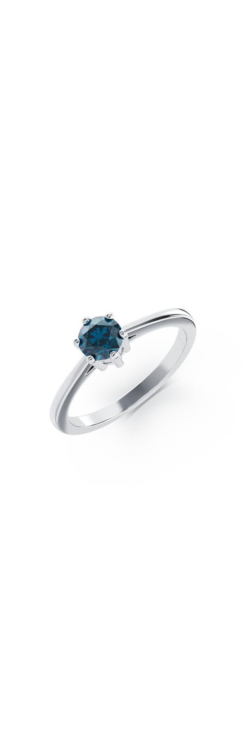 18 karátos fehérarany eljegyzési gyűrű 0.51 karátos kék gyémánttal