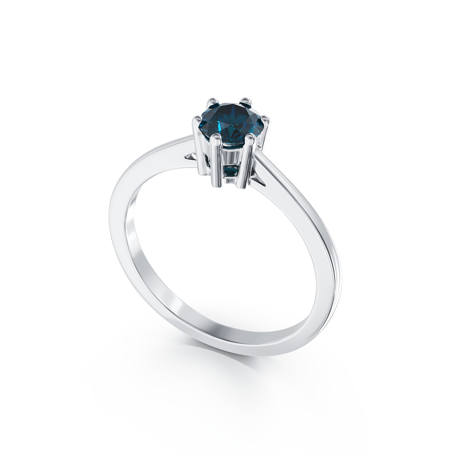 18K fehérarany eljegyzési gyűrű 0.51kt kék gyémántokkal