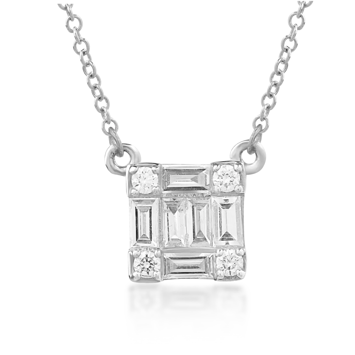 18K white gold pendant necklace with 0.291ct diamonds