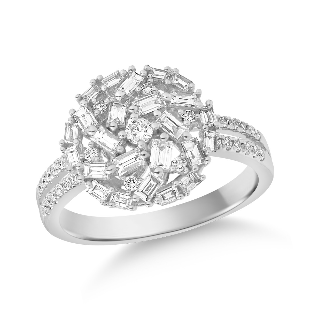 18k fehér arany gyűrű gyémántokkal 0,86ct