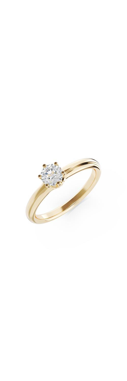 18K yellow gold engagement ring with a 0.41ct solitaire diamond